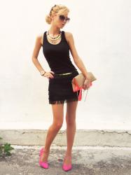 fringed mini skirt