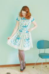 blue birds, blue dresses, blue skies and breakfasts