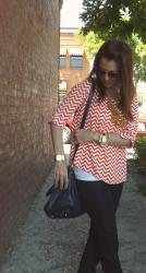 Joe's Skinny Jeans & Chevron Stripe Blouse