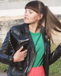 Look of the day: BRIGHT COLOURS&BLACK LEATHER