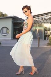 asymmetrical mint skirt