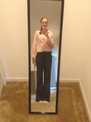 PINK, LIGHT ORANGE AND DENIM WORK OUTFIT