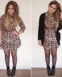 leopard shirt dress