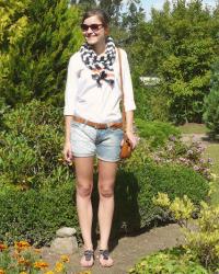 Denim and corchet shorts