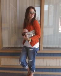 Anthropologie Paisley Gust Sweater & Safari Clutch