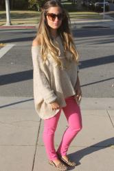 Outfit Post: Pink Pants & Leopard Loafers