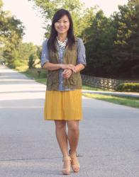 How I Wear: Mustard and chambray