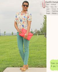 Summer Trend - Floral Shirt, Cork Wedges, Colorful Clutches