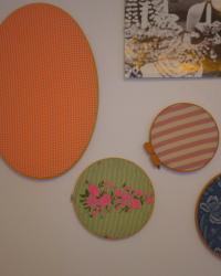 Embroidery hoop fabric art