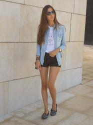 Studded denim shirt