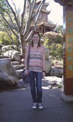 Owl Necklace, Jeans, Tribal Print Tee, Mulberry Alexa in Foggy Grey