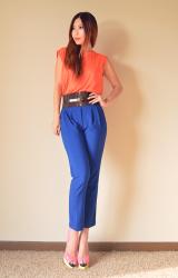 Color blocking - Orange and Blue