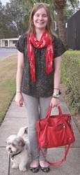 Cotton On Grey Jeans, Printed Top, Skull Scarf, Balenciaga Velo, Cooper