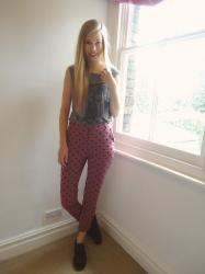 Topshop Heart Print Trousers