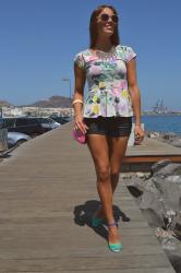 Look 167- Peplum Flowers T-Shirt