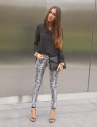 Snake print pants