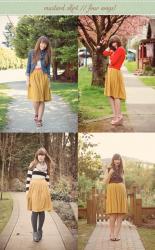 Mustard Skirt, Four Ways!