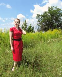 I love meadows and red dresses