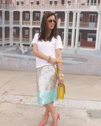 J.Crew Collection Sequin Skirt and J.Crew Eddie Grand