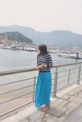 Blue long skirt
