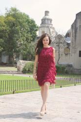  Burgundy fringe dress!