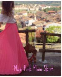 Maxi Pink Plain Skirt