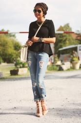 02102012 - peplum and a ripped jeans