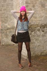 Pink Beanie, Grungy
