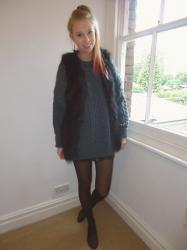 Fur Gillet and Knitted Jumpers