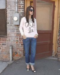 Zoe Karssen Oh La La Sweater & J.Crew Everly Pumps