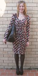 Leona Edminston Print Dress, Sarah Conners Python Bag, Wedges