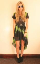 sheer, tie dye dress