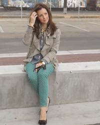 Current/Elliott Polka Dot Jeans & Anthropologie Femme Ruffle Trench