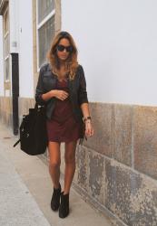 burgundy velvet dress