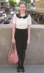Poppywinkle Blouse, Jeanswest Pencil Skirt, Marc by Marc Jacobs Bag and Shoes