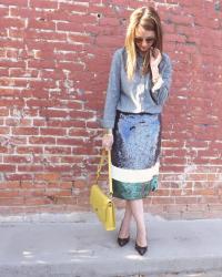 J.Crew Sequin Skirt & Kate Spade Lisa Pumps