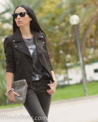 BLACK STUDDED BIKER