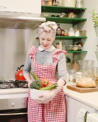 a friday in my kitchen with strawberries and gingham