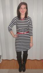 Mother/Daughter Remix: Black & White Striped Tunic Dress