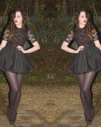 Lace Sleeves / Peter Pan Collar / Netted Skirt