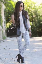 Celebrity inspired: Jessica Alba's moto vest and floral jeans