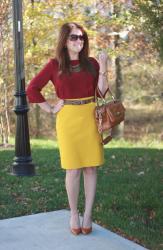 Maroon & Mustard