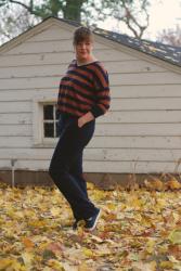 Outfit Post - Yellow Leaves, Orange and Navy