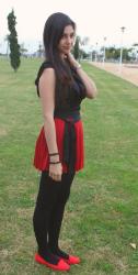 Pleated red