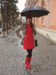 Red boots and animal print