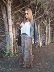 Leopard long skirt