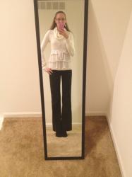 Ivory Sweater and Lace Vest Wednesday Work Outfit