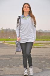 Grey + leopard