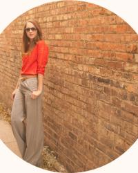 dotty, clashtasticness, and gray pants for good measure