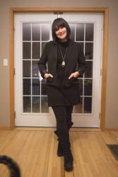 Black on Black from Head to Toe with Robots on the Side.